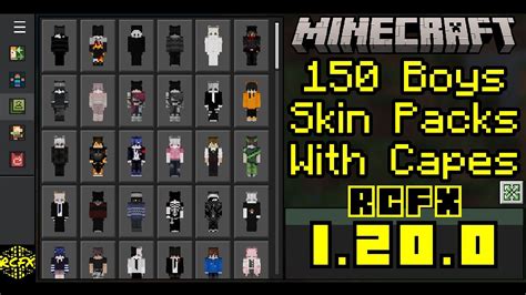 150 Boys Skin Packs With Capes For Minecraft 1.20.0 (Mobile and PC) - YouTube