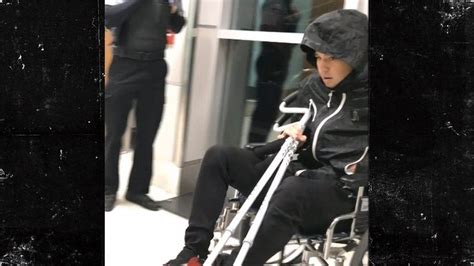 NBA's Devin Booker In Wheelchair w/ Crutches After Groin Injury