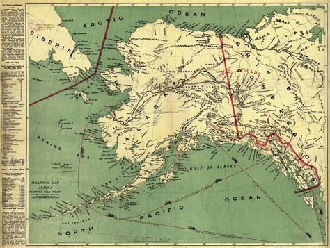 Gold Rush Map Alaska Klondike Gold Fields 1884 Vintage Historic Cartography Drawing by History ...