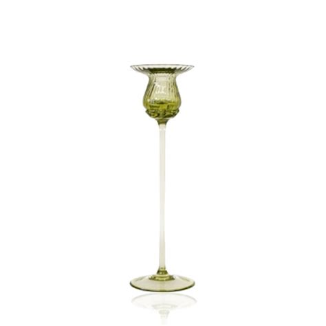 Green Candlestick, Large– Blue Print