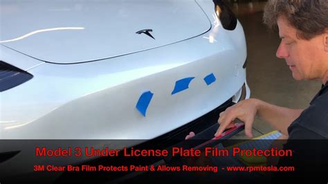 TESLA Model 3 Front License Plate Protection Film. Permanent ...