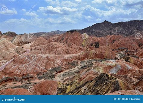 Rainbow Mountains at Zhangye Danxia National Geopark, Gansu Province, China. Stock Photo - Image ...