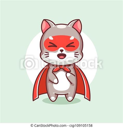 Cute cat superhero cartoon design. | CanStock