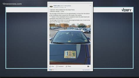 State Police: Placement of Virginia car inspection stickers to change ...