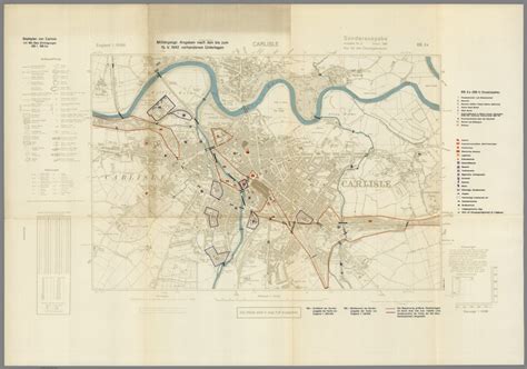 Street Map of Carlisle, England with Military-Geographic Features. BB ...