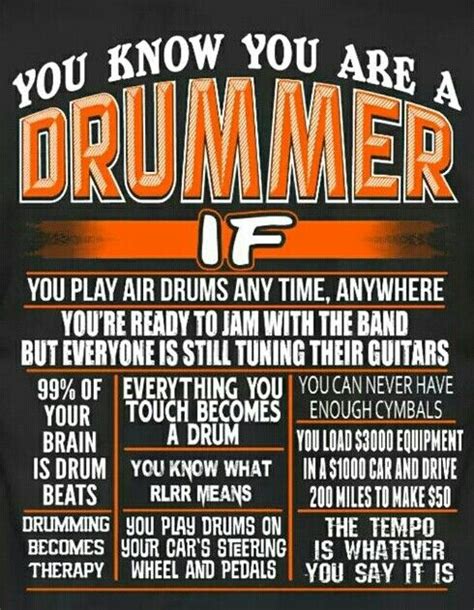 You know if... | Drummer quotes, Drums quotes, Drummer