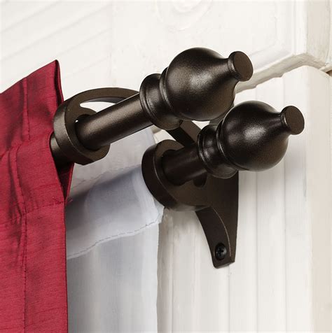 Wooden Double Curtain Rod Brackets | Home Design Ideas