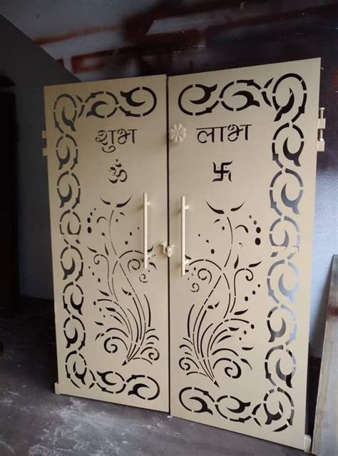 cnc plasma curl with swastik and labh shubh double door svg/dxf design ...