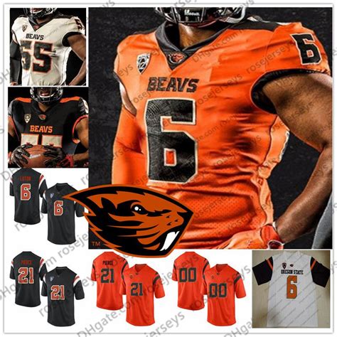 2020 Custom Oregon State Beavers 2019 Football Any Name Number Black White Orange 6 Jake Luton ...