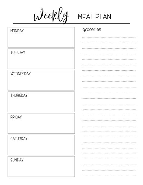 Printable Meal Planning Template - Paper Trail Design