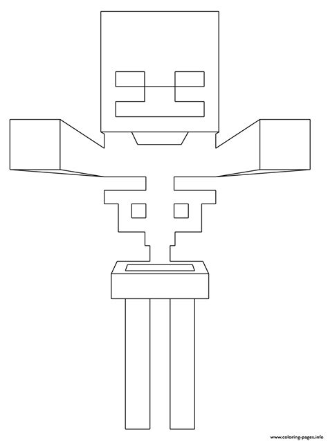 Minecraft Skeleton Coloring Pages Printable