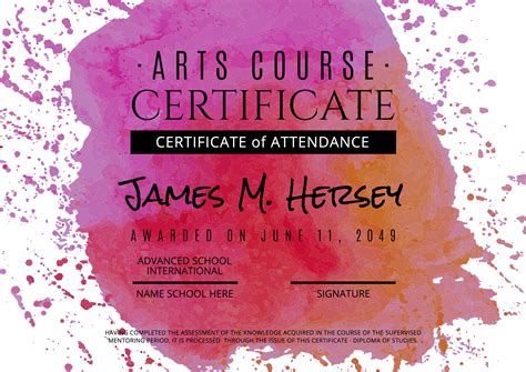 Arts course certificate to customize online | Diploma, Certificate, Art ...