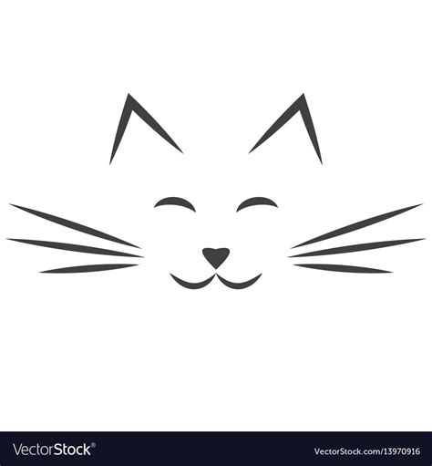 black cat face icon isolated on white. Download a Free Preview or High Quality Adobe Illustrator ...