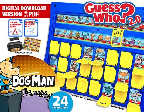 Guess Who 2.0 Dog Man Board Game Digital Download Dogman - Etsy