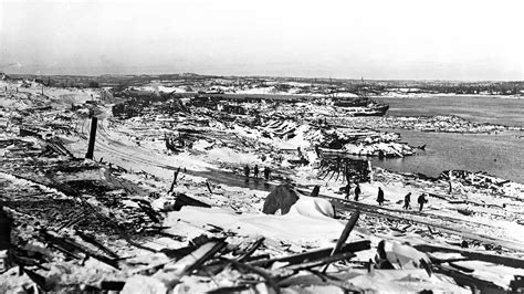 Aftermath of a massive explosion in Halifax, Canada, December 6, 1917 ...