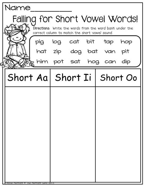 Word sorts are introduced in K and 1st grade. This is a great worksheet ...