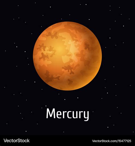 Solar system object mercury Royalty Free Vector Image