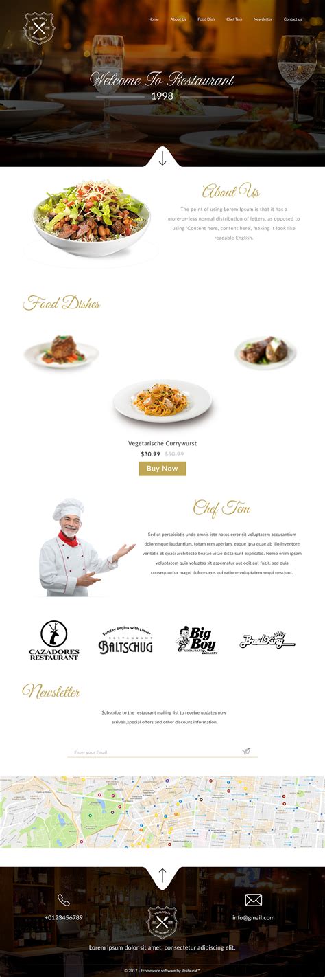 Restaurant web layout on Behance