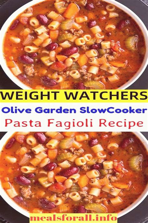 Olive Garden Slow Cooker Pasta Fagioli Recipe Olive Garden Slow Cooker Pasta Fagioli Recipe ...