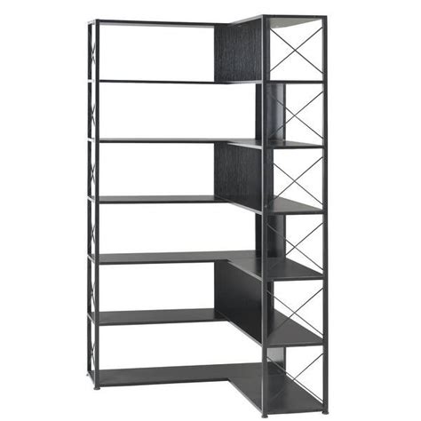 L-Shaped Corner Bookcase with Metal Frame - Bed Bath & Beyond - 37366389