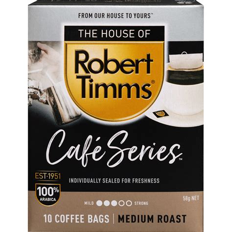 Robert Timms Café Series Coffee Bags 100% Arabica, Medium Roast, 10 bags x 5.8G | Shopee Singapore