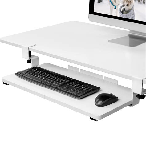 FlexiSpot Large Keyboard Tray Under Desk with C Clamp Mount Retractable Adjustable Mouse ...