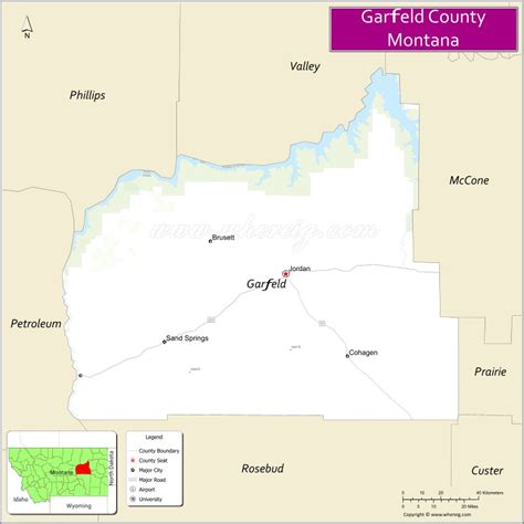 Map of Garfield County, Montana