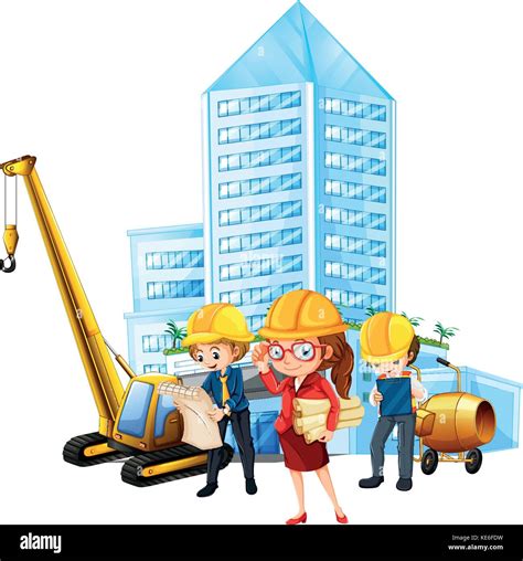 People working on construction site illustration Stock Vector Image & Art - Alamy