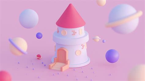 ArtStation - 3d Illustration «Pink castle»