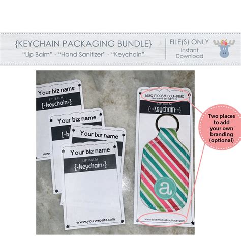 KEYCHAIN PACKAGING BUNDLE Template Ready for You to - Etsy