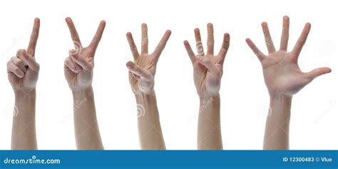 One Two Three Four Five Counting Finger Hands Stock Photos - Image ...