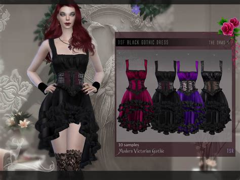 Modern Victorian Gothic_ Black gothic dress | The Sims Book