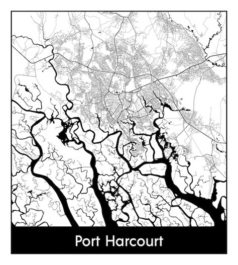 Premium Vector | Minimal city map of Port Harcourt (Nigeria, Africa)