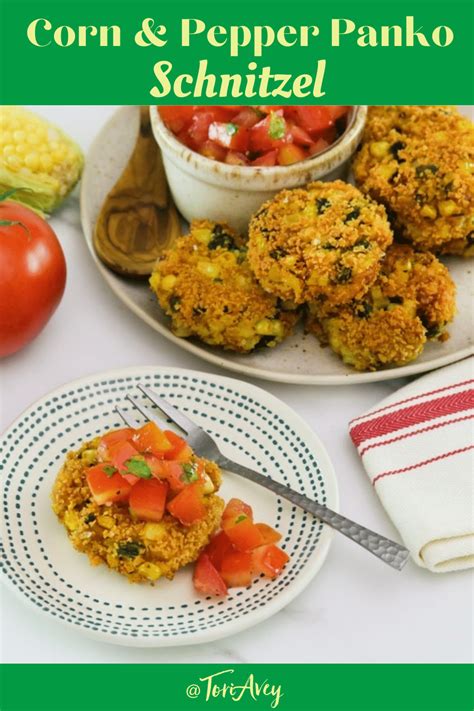 Corn & Pepper Panko Schnitzel - Vegetarian Schnitzel Recipe