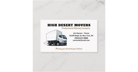 Moving Company Truck Mover Service Business Card | Zazzle