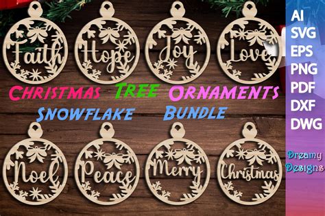 Christmas Snowflake Ornament Bundle SVG Graphic by Dreamy Designs ...