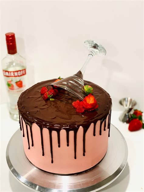 Chocolate Strawberry Martini Cake