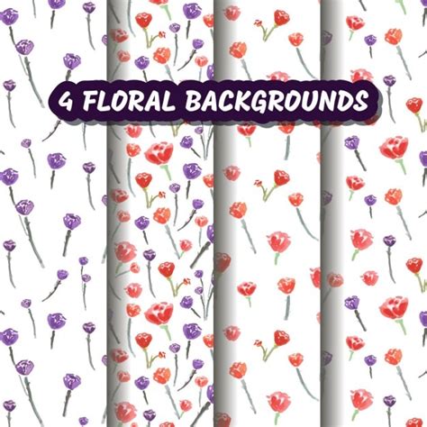 Free Vector | Four cute floral backgrounds