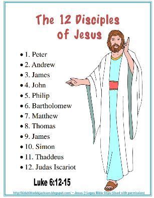 Bible Fun For Kids: The 12 Disciples of Jesus | Bible lessons for kids, Bible for kids, Bible ...