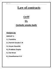 Case analysis carlill v carbolic smoke.pdf - 1|P ag e Law of contracts ...