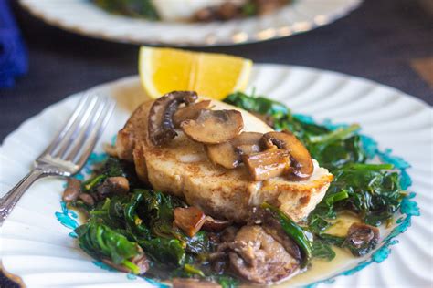 Halibut with Mushrooms and Spinach – Kevin Lee Jacobs