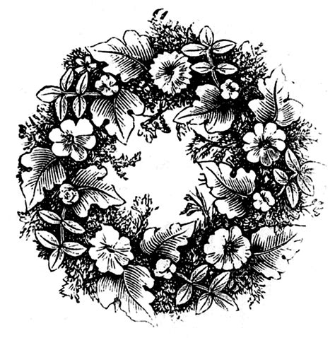 Vintage Clip Art - Floral Wreaths - The Graphics Fairy
