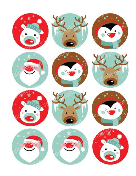 Christmas Characters Edible Cupcake or Cookie Photos (12)