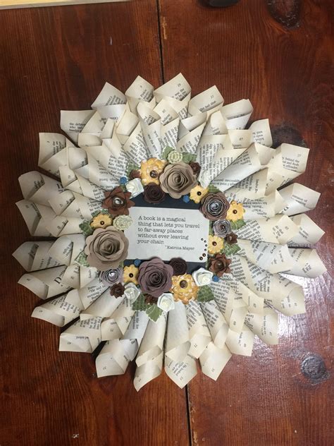 Pin by Theresa Wilkerson on My creativity | Book page wreath, Creative, Paper