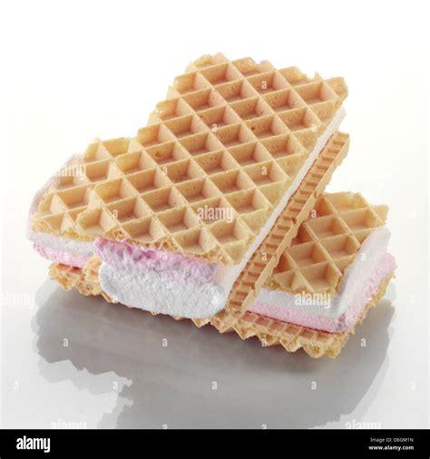 Pink and White Marshmallow Wafers Stock Photo - Alamy