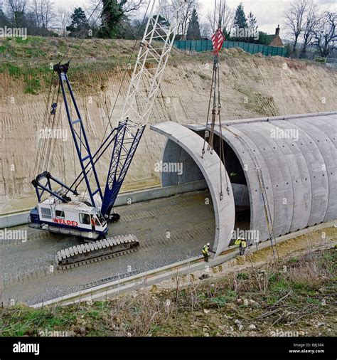 360m cut and cover tunnel being speedily assembled using precast Stock Photo: 22525767 - Alamy