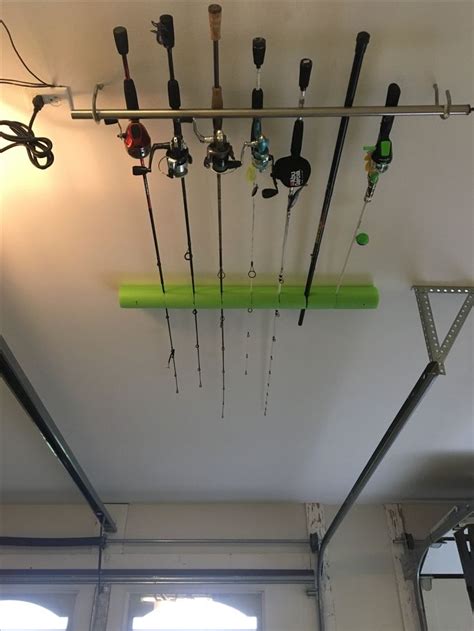 Fishing Rod Pool Noodle Ceiling Holder | Fishing rod holder, Fishing rod, Fishing rod storage