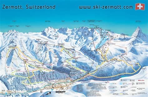 Zermatt, Switzerland - Ski map / Piste map / Trail map