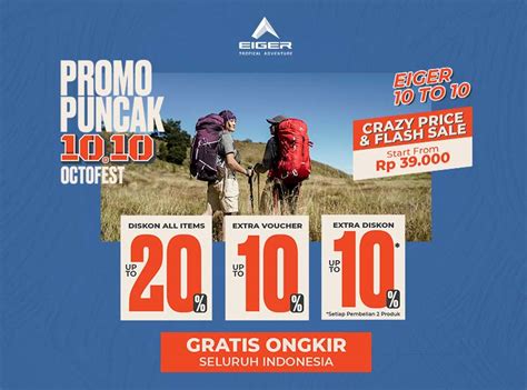 Daftar Promo 10.10 EIGER, Ada Voucher Hingga Giveaway Senilai 500rb