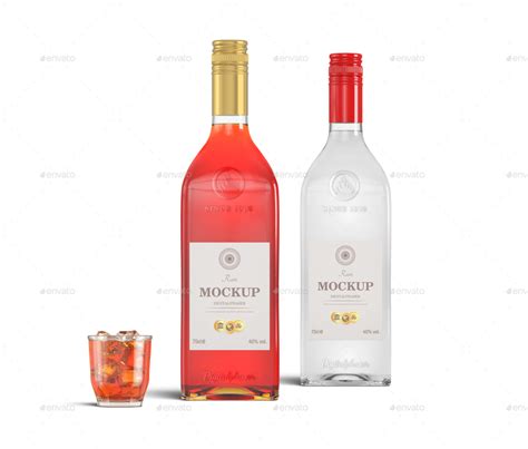 Rum Brandy Bottle Mockup, Graphics | GraphicRiver